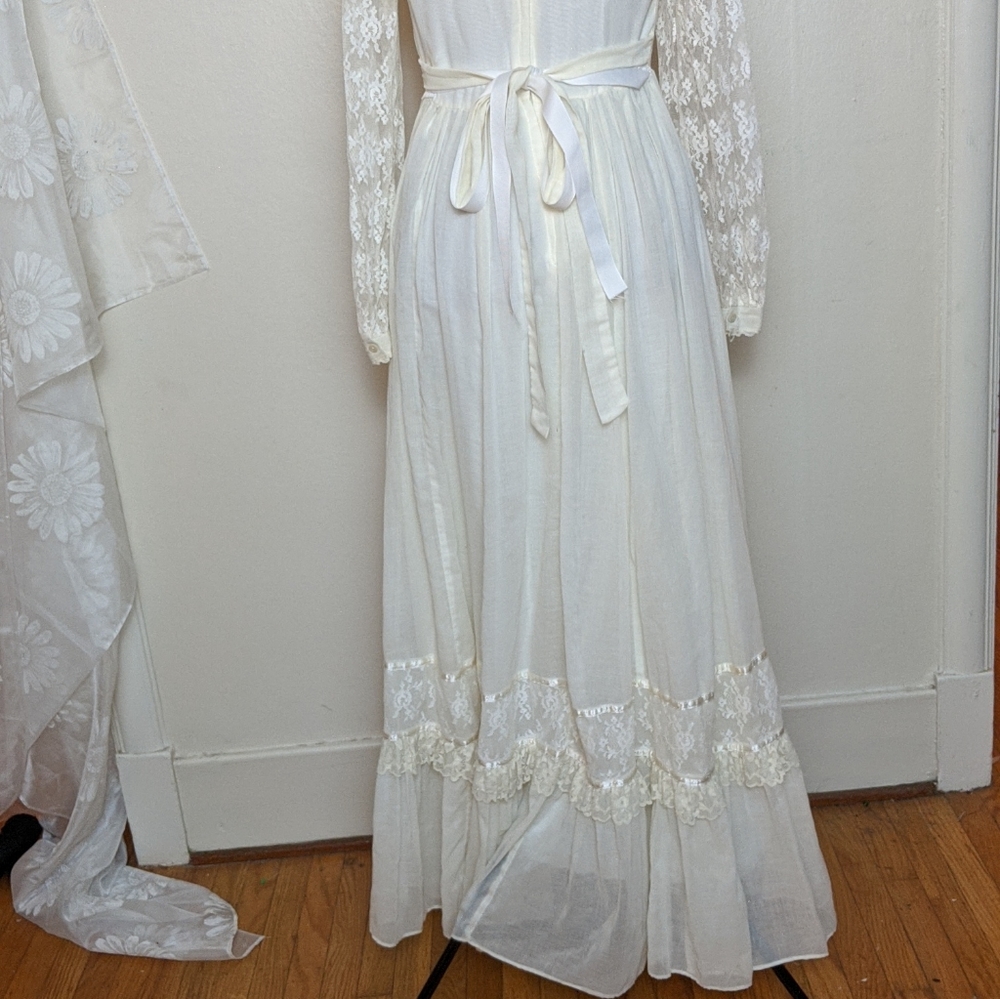 Vintage gunne sax white natural fiber maxi dress - Picture 7 of 8